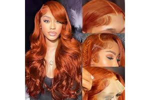LHTY 30 Inch Ginger Wig Human Hair 13x6 HD Lace Frontal Wigs Human Hair Body Wave ginger lace front wigs Pre Plucked 200% 350# Ginger Orange Colored Wigs for Women