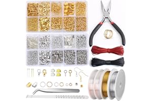 GTAAOY Jewelry Making Supplies Kit, 1430 PCS Jewelry Repair Tool with Accessories, Jewelry Pliers Jewelry Findings and Beading Wires for Jewelry Repair Making and Beading