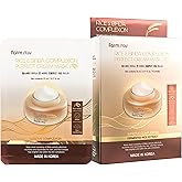FARMSTAY Rice & Bifida Complexion Perfect Cream Mask with Niacinamide and Hyaluronic Acid, Hydrating & Anti-aging Face Mask Pack, Korean Skin care, for Women & Men, 10 Sheets (0.77 fl. oz Each)
