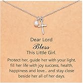 ORISPRE Pearl Cross Necklace for Girls - Baptism First Communion Confirmation Easter Graduation Gifts for Girls