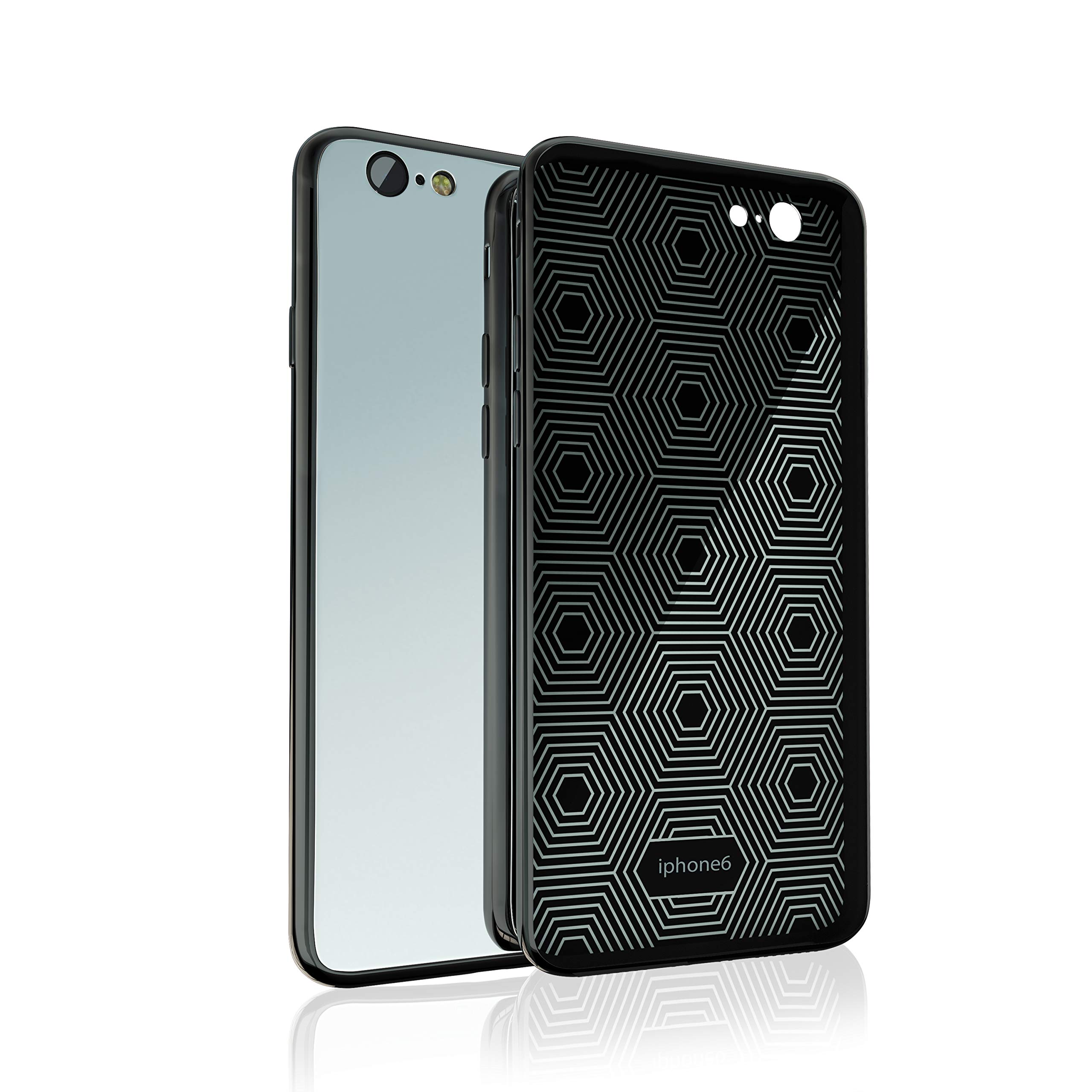 iPhone 6 Plus Case | iPhone 6S Plus Case | Mirror Case | Anti-Scratch 9H Tempered Glass Back | Soft TPU Bumper | Shockproof | Compatible - for iPhone 6 Plus/iPhone 6S Plus- Black