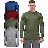 WHITE PEAK TRADING COMPANY 4 Pack Long Sleeve Shirts for Men Quick-Drying Moisture Wicking T-Shirt for Fishing Hiking Workout
