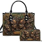 Personalized Animal Leather Handbag – Custom Name Flowers with 2D Print with 3D Effect – Gift for Gramma, Mom, Daughter