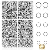 PAXCOO 4600Pcs Silver Jump Rings with Jump Rings Open/Close Tools for Jewelry Making and Necklace Repair (Assorted Sizes)