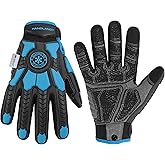 HANDLANDY Winter Impact Resistant Work Gloves for Men, Padded Palm Grip Heavy Duty Working Glove (Large, Blue)