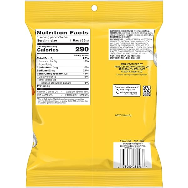 PRINGLES MINGLES PUFFED SNACKS, CHEDDAR AND SOUR CREAM, CHEESE PUFFS, SALTY SNACKS (6 BAGS)