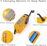 NNOOAADIO Wind Up Solar Radio Emergency Hand Crank AM FM SOS Light view 3