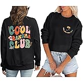 Eatbook Mama Sweatshirt for Women Mom Auntie Sweatshirts Cool Grandma Club Graphic Gift Tees Pullover Long Sleeve Tops