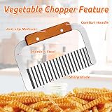 MOACC Crinkle Cutter Stainless Steel Potato Chip Slicer with Wooden Handle Set view 2