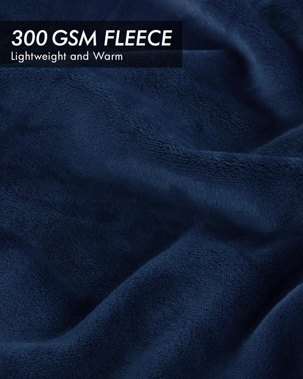 Utopia Bedding Fleece Blanket Throw Size (130 x 150 cm) Navy 300GSM Luxury Bed Throws Fuzzy Soft Microfiber Blanket for Sofa - Image 5