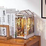 ROBOTIME Gardenhouse Book Nook Kit with LED Lights 3D Wooden Puzzle view 2