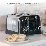 Dualit 4 Slice Lite Toaster 36mm Slots Bagel Defrost High Gloss Black view 3