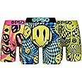 PSD Men's Smiley Print Boxer Briefs - 7 Inch Inseam Breathable and Supportive Men's Underwear with Moisture-Wicking Fabric
