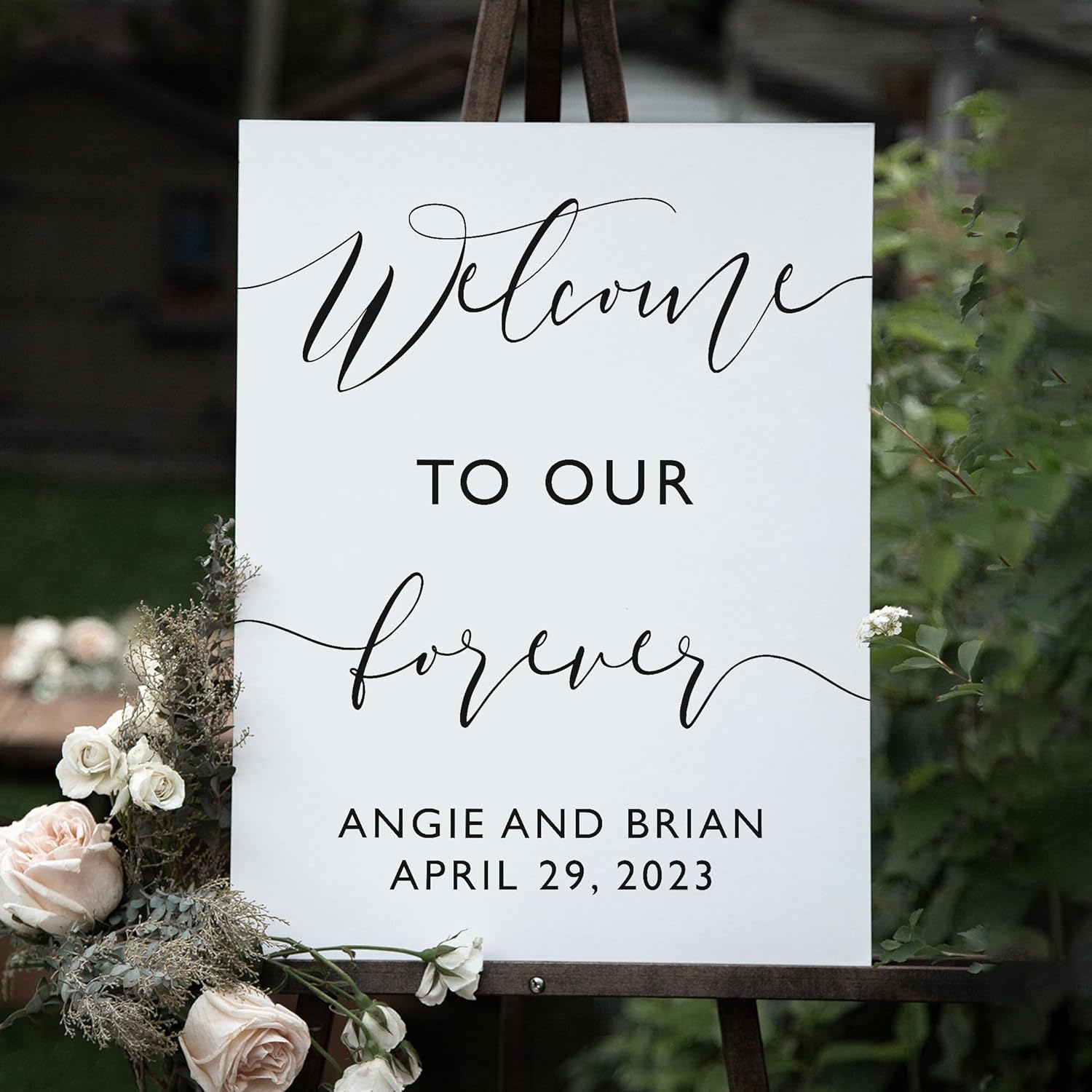 Mixed Media - Rustic Wedding Welcome Sign - Handcrafted Wood Sign with 