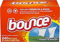 Bounce Dryer Sheets Laundry Fabric Softener, Outdoor Fresh, 240 Count