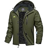 MAGCOMSEN Mens Winter Jacket Ski Snow Waterproof Jackets Warm Fleece Snowboard Coat Parka Raincoats with Multi-Pockets
