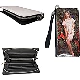 Youkang Sublimation Wallet Women's Zipper Card Holder Storage Bag Women's Travel Clutch Wristband DIY Craft (Black)
