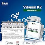 Nu U Nutrition Vitamin K2 MK7 200mcg 365 Tablets Vegan UK Made 1 Day view 4