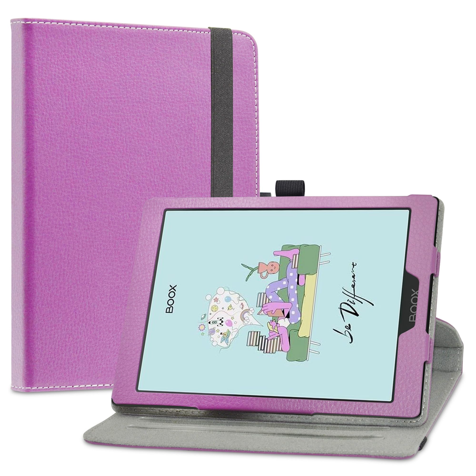 LiuShan Rotating Case for BOOX Tab Mini C Tablet,360 Degree Rotation Stand PU With Cute Pattern Cover for BOOX Tab Mini C 7.8 Inches Tablet ePaper Tablet PC,Purple