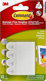 Command 17202 Small Picture Hanging Strips White Damage Free Set of 4 Holds view 1