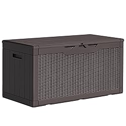 Greesum 100 Gallon Resin Deck Box Lockable Large