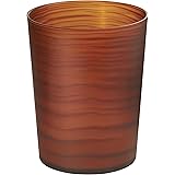mDesign Decorative Round Small Trash Can Wastebasket, Garbage Container Bin for Bathrooms, Powder Rooms, Kitchens, Home Offices - Shatter-Resistant Plastic in Amber