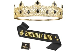 Asija Birthday Gifts for Men, Birthday Decorations for Men, Party Decor Supplies including King Crown & Sash & Greeting Card
