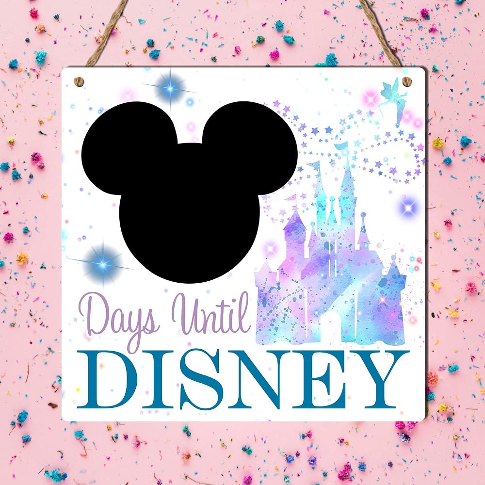 Pixie's Gifts Days Until Disney Chalkboard Plaque 18cm x 18.5cm