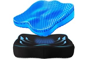 Tsmertor Gel Seat Cushion, Thicken Big Office Chair Cushion Chair Seat Pads for Long Sitting, Sciatica & Hip Pain Relief, Egg Seat Cushion for Wheelchair Car Office Home Travel Outdoor
