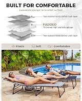 KingCamp Oversize Padded Sun Lounger 200x68 cm 5-Position Backrest Heavy Duty view 4