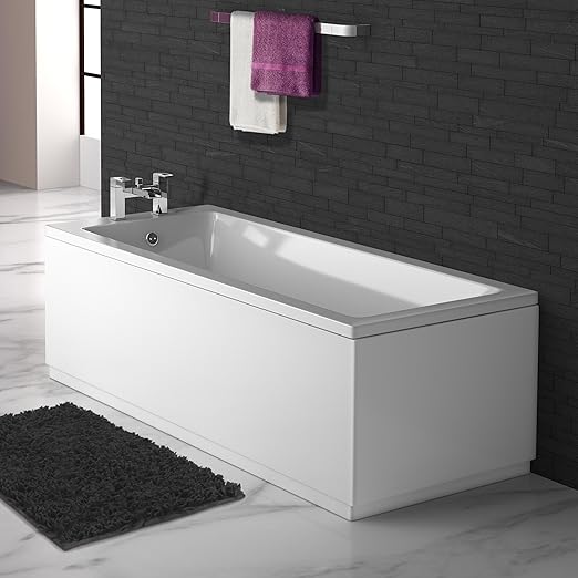 1600 x 700 Small Designer Square Single Ended Bath Straight Bathroom