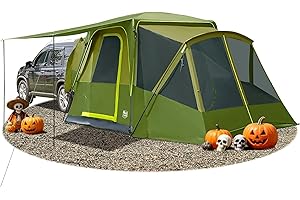 TIMBER RIDGE 5-9 Person SUV Tent with Screen Porch and Awning for Family Camping, Weather Resistant and Portable Van or Car Tent, Includes Rainfly and Storage Bag, 13' W X 10' L X 7.1' H