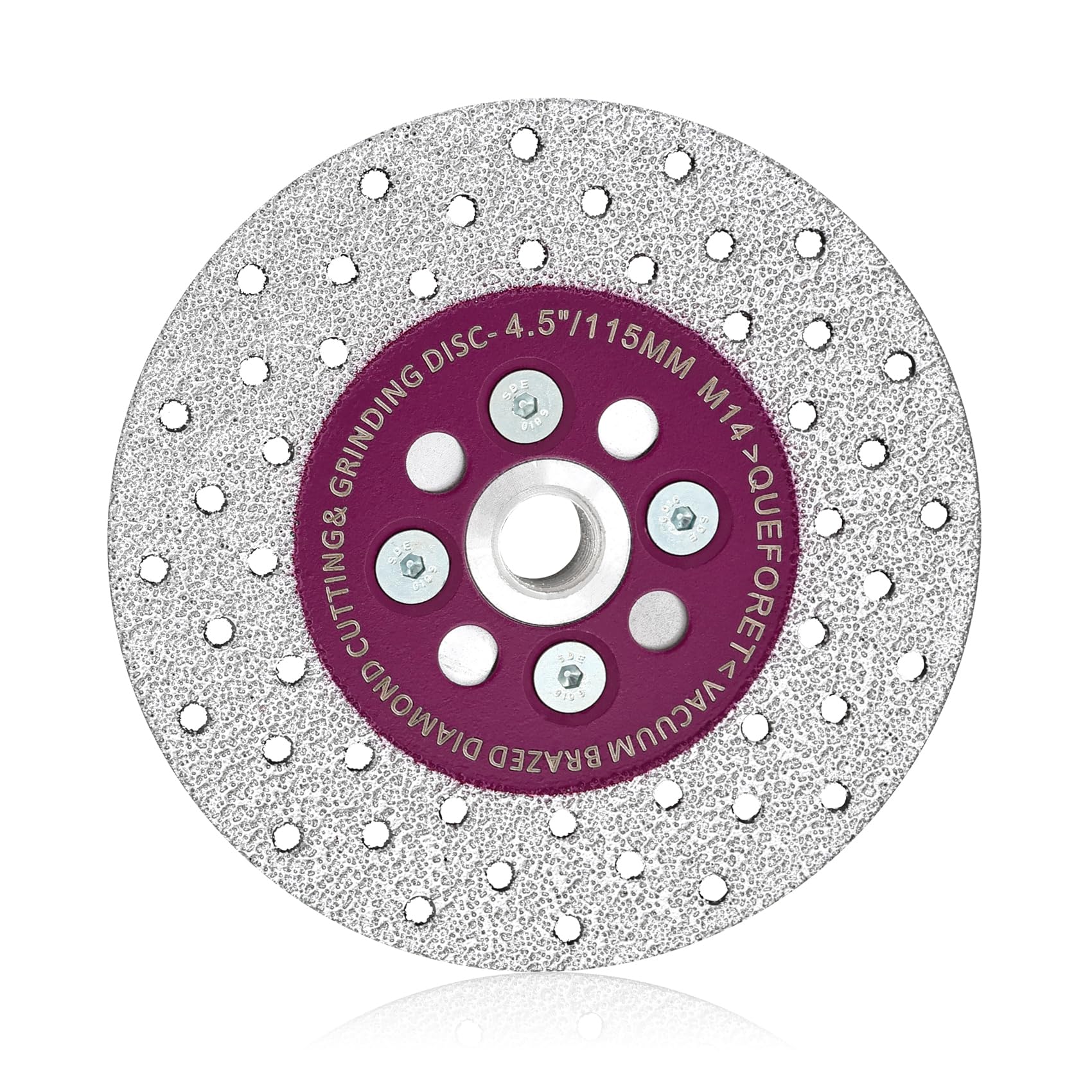 QUEFORET Diamond Cutting Grinding Disc 115mm - Saw Blade for Cutting and Polishing Granite Marble Concrete Porcelain Tile, M14 Flange