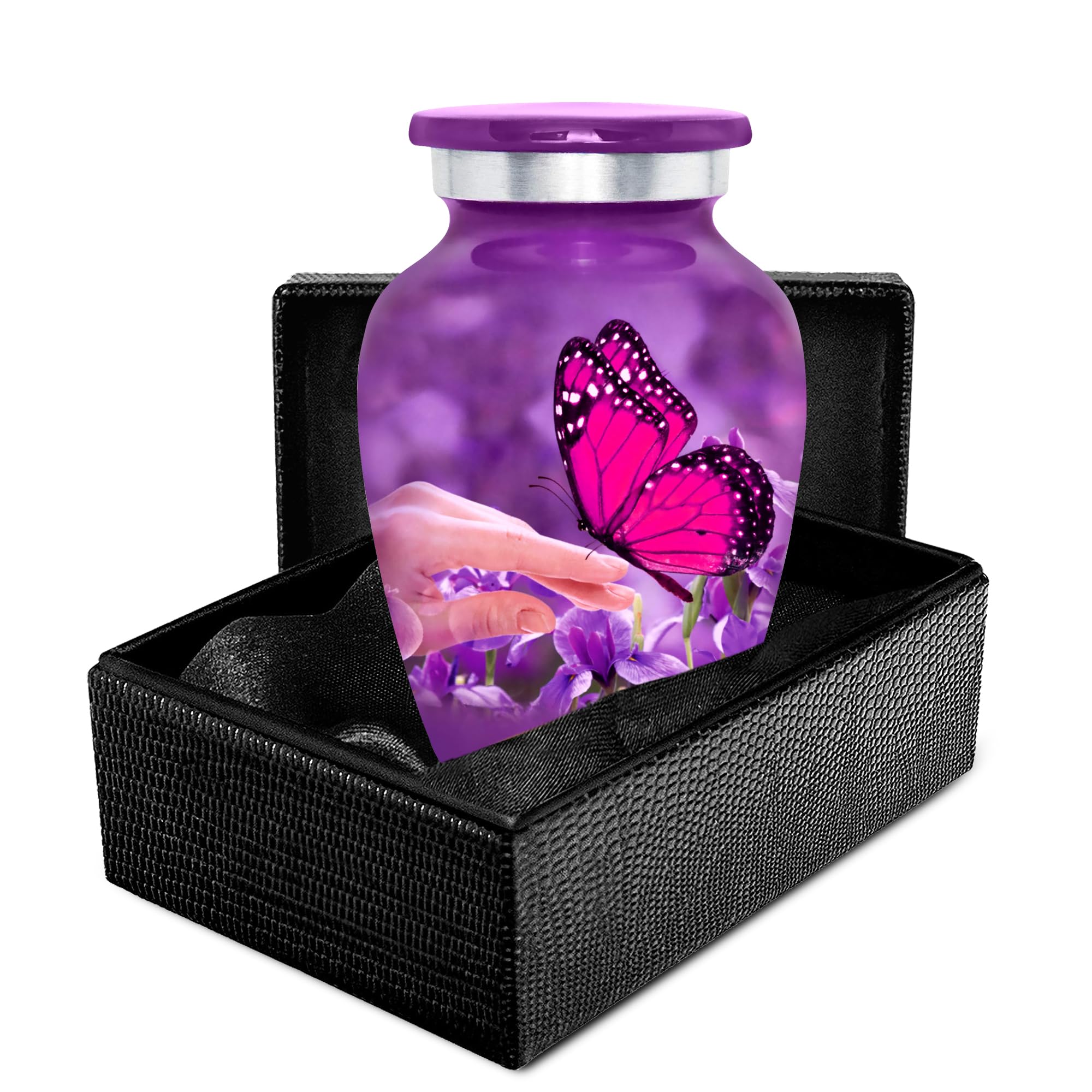 Trupoint Memorials Keepsake Urns for Human Ashes - Small Urns for Human Ashes Keepsake, Miniature Urns for Ashes with Velvet Bag, Small Urns for Human Ashes Adult Female & Male, Mystic Butterfly.