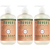MRS. MEYER'S CLEAN DAY Liquid Hand Soap, Geranium, 12.5 fl oz, 3 Pack | Moisturizing Liquid Hand Soap, Softens and Cleans Hands, Cruelty Free, Made with Essential Oils, Olive Oil, and Aloe Vera