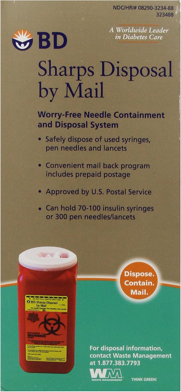 BD Sharps Disposal by Mail Worry free Needle Disposal: Health & Personal Care