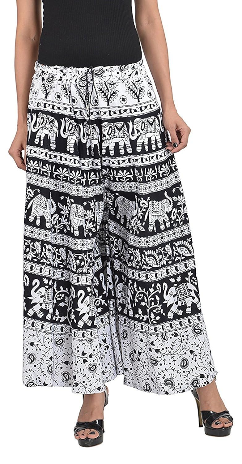 chanchal women;s printed cotton plazoo (chanchal_print_black_free_size)