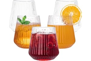 N9R 24 Count Plastic Wine Glasses Disposable 12oz - Elegant Origami Ripple Design, Shatterproof & Disposable for Whiskey, Cocktail, Champagne, Parties, Weddings, Events