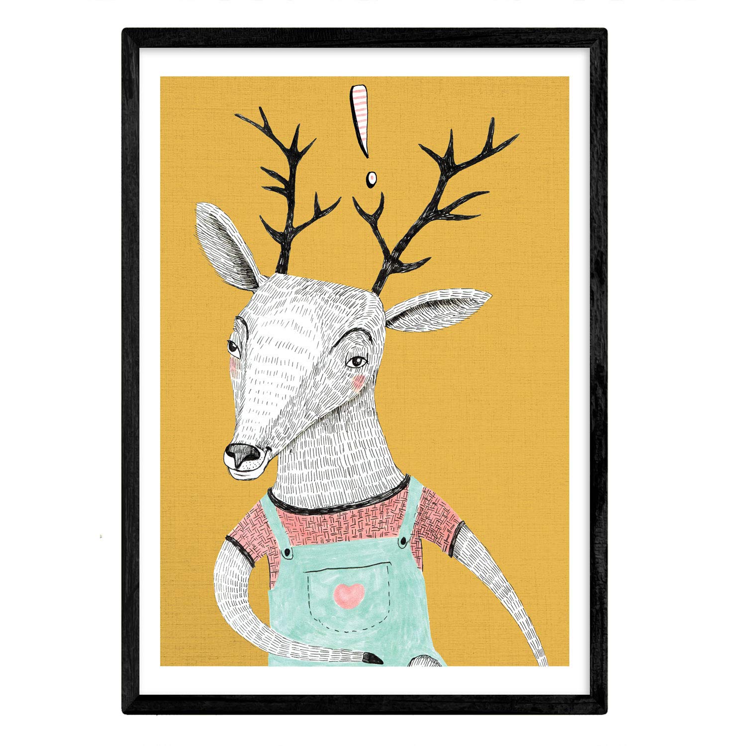 Nacnic Poster Reno mustard. Sheet of colorful animals. A4 size — image 1