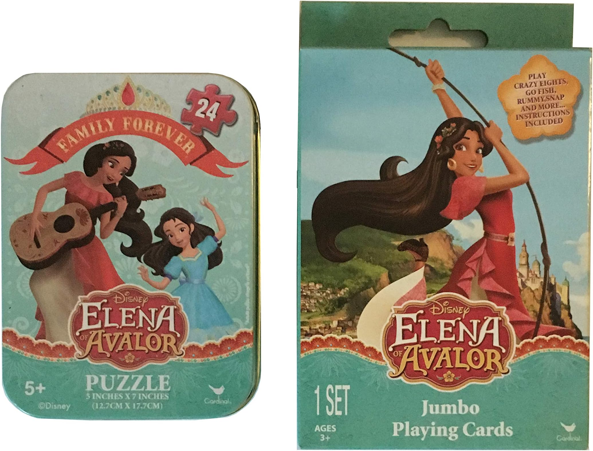 Elena of Avalor Jumbo Playing Cards and Puzzle Tin Set (Elena of Avalor)