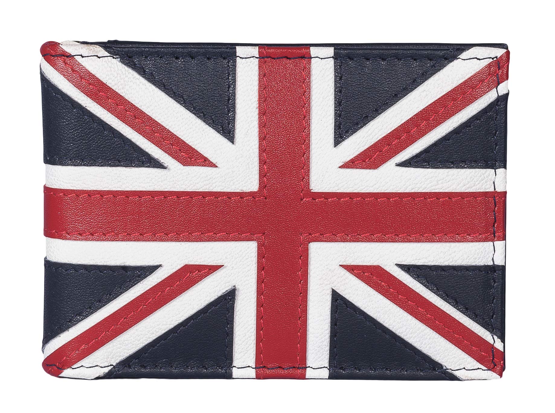 Union Jack Leather RFID Protected Card Holder by Mala Leather (Navy)