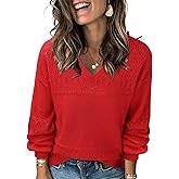 Messic Womens Pullover Sweaters 2025 Casual Long Sleeve V Neck Lightweight Loose Knit Tops