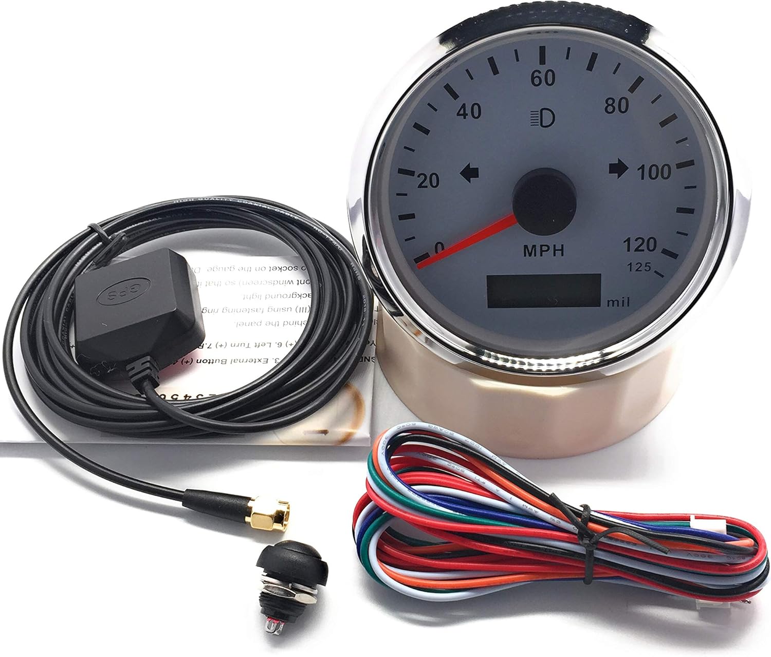 Eling Universal Gps Speedometer 125mph Odometer Adjustable For Boat Car Truck Motorcycle 3 3 8 12v 24v With Backlight