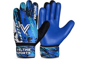 Veltine Sports Soccer Goalie Gloves for Kids Boys Children,Youth & Adult Football Goalkeeper Gloves with Double Wrist Protection and 4mm Latex Anti-Slip Strong Grips Palm