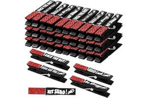 Kigeli 30 Pcs Spirit Clips Cheer Pins Cheerleader Gifts Clothes Pins for Backpacks Competition Glittered for Team Cheer Gifts Stuff Supplies Party Favors Accessories Bulk(Black, Red,Glitter)