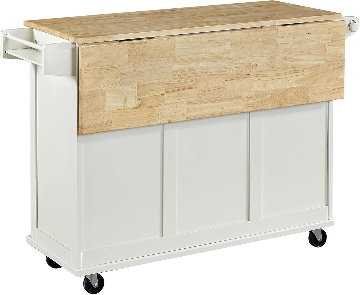 Home Styles Liberty Kitchen Cart with Wood Top - White - Kitchen Islands & Carts