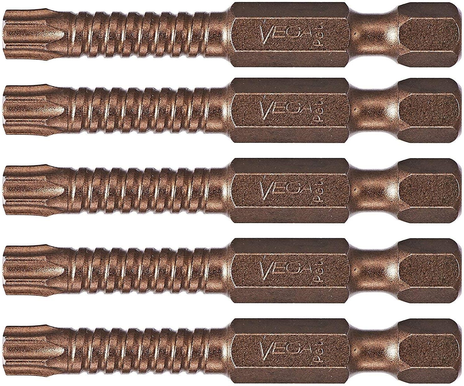 VEGA T25 TORX Impact Driver Bits. Impactech Professional Grade Impact Ready T-25 TORX 2" Bits. (Pack of 5) P150T25A-5 - - 