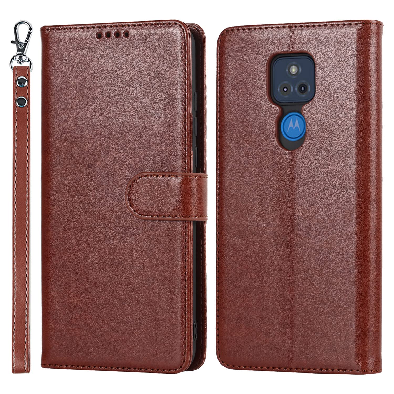Photo 1 of ?????? for Moto g Play 2021 Case Wallet with Card Holder,for Motorola g Play 2021 Phone case for Women,flip Cell Phone Cover with Credit Card Slots and Wrist Lanyard-Brown
