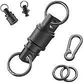 TAGUKIOO Quick Release Keychain with Detachable Key Rings-Heavy Duty Retractable Key Chain Clip for Men&amp;Wome
