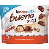 Kinder Bueno Mini Chocolate Bites with Crispy Wafer and Hazelnut Cream, Individually Wrapped, Family Pack, 9.5 oz